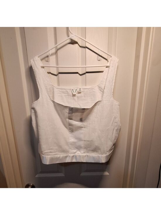 Roxy Tops - Roxy White Cropped Sleeveless Blouse XL